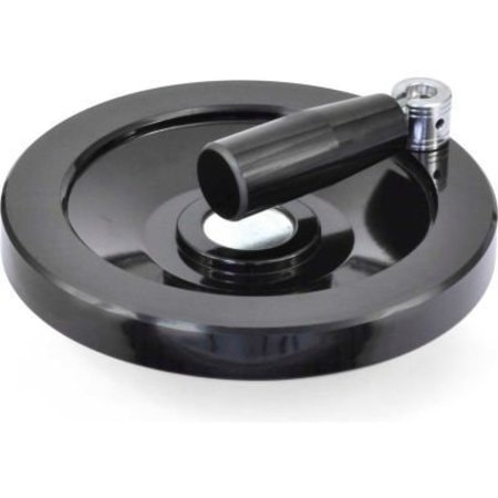 J.W. WINCO JW Winco - - Plastic Solid Disk Handwheel w/ Retractable Handle - 3.94" D x .16" Pilot Hole 7117000